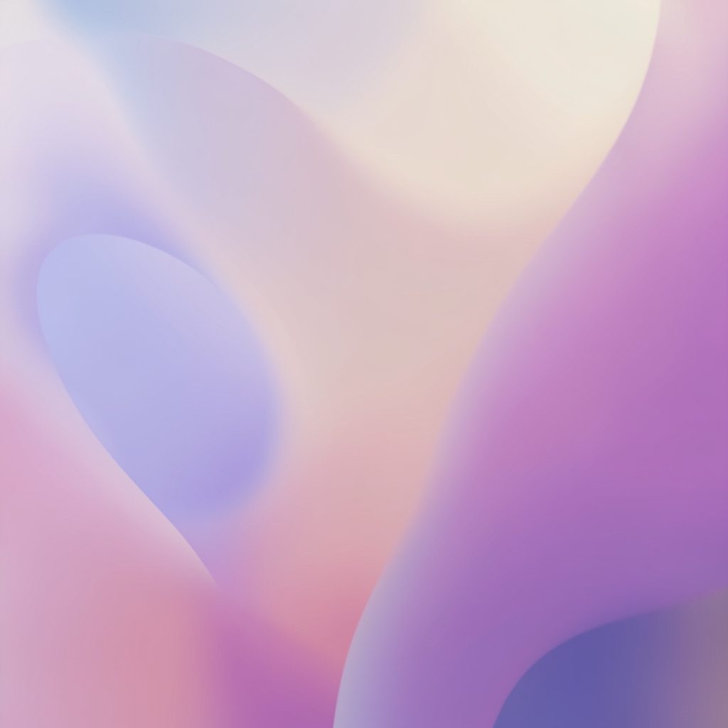 Abstract anime-style gradient composition blending cool blue, pink, and warm yellow tones with a soft cinematic mood